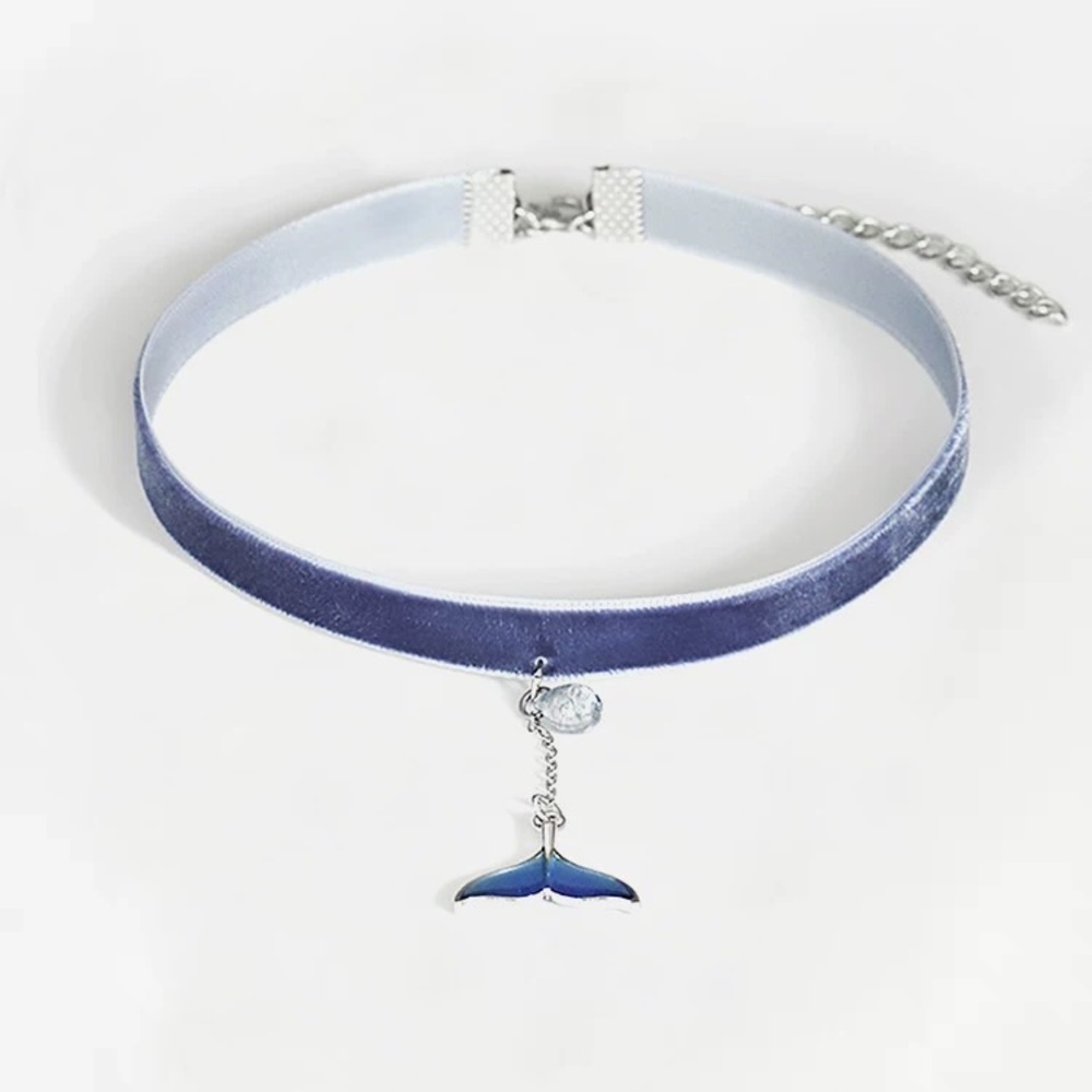 Blue choker with pendant
